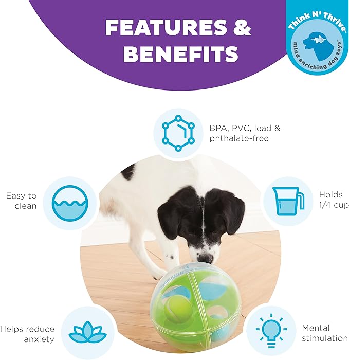 Outward Hound Nina Ottosson A-Maze Ball Dog Puzzle Interactive Treat Ball Dog Enrichment Dog Toy, Level 2 Intermediate, Green