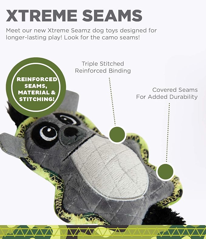 Outward Hound Xtreme Seamz Lemur Squeaky Dog Toy - Reinforced Dense Stuffing Plush Toy