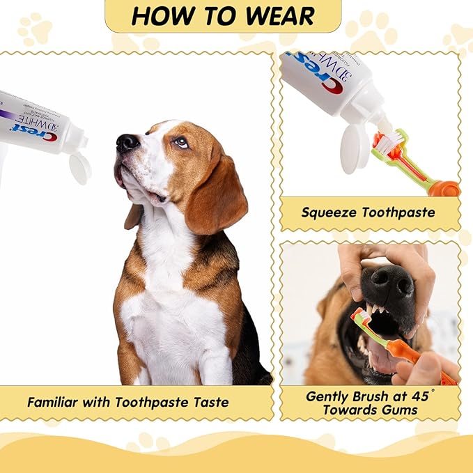 5 Pcs Three Sided Dog Toothbrush Dental Oral Care PET Dog Tooth Brush Dog Tooth Brushing Kit for Puppy Cat Cleaning Mouth Teeth Removing Bad Breath Tartar, 5 Colors