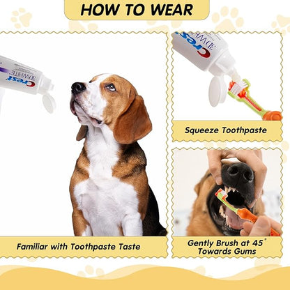 5 Pcs Three Sided Dog Toothbrush Dental Oral Care PET Dog Tooth Brush Dog Tooth Brushing Kit for Puppy Cat Cleaning Mouth Teeth Removing Bad Breath Tartar, 5 Colors