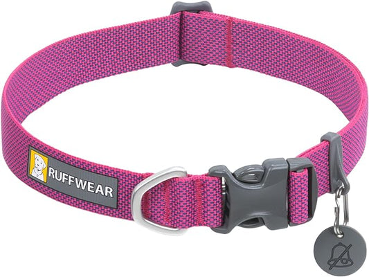Ruffwear, Hi & Light Dog Collar, Minimal and Ultralight Collar for Everyday Walks and Runs, Alpenglow Pink, 9"-11"