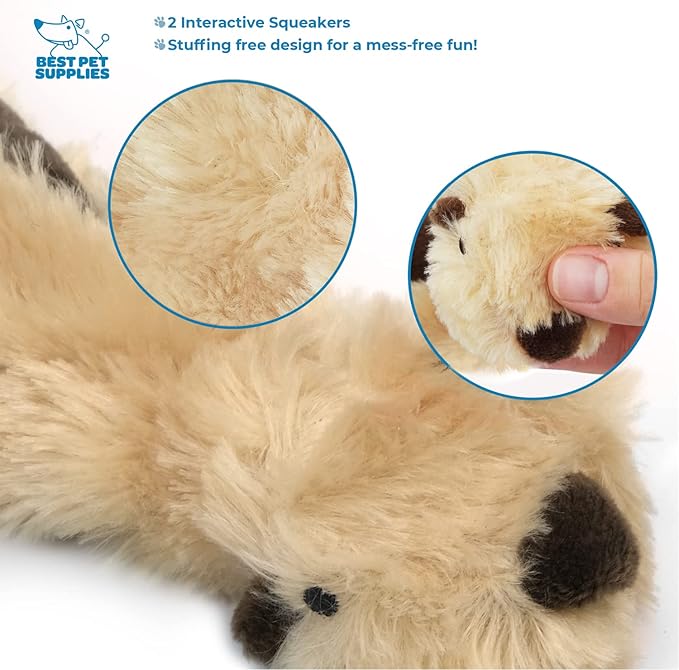 Best Pet Supplies Stuffing Free Squeaky Dog Toys for Small Dogs, Medium Dogs, and Large Dogs, Durable, Best Dog Chew Toy for Teething Puppy, Indoor Play - Monkey, Squirrel, Small