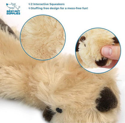 Best Pet Supplies Stuffing Free Squeaky Dog Toys for Small Dogs, Medium Dogs, and Large Dogs, Durable, Best Dog Chew Toy for Teething Puppy, Indoor Play - Monkey, Squirrel, Small