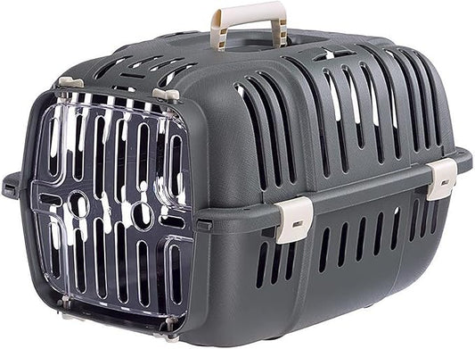 Ferplast Jet Pet Carrier: Value Dog Carrier Suitable for XS Dog Breeds & Small Cats, Assembled Dimensions: 22L x 14.5W x 13H inches, Gray, (73043021PBUS)