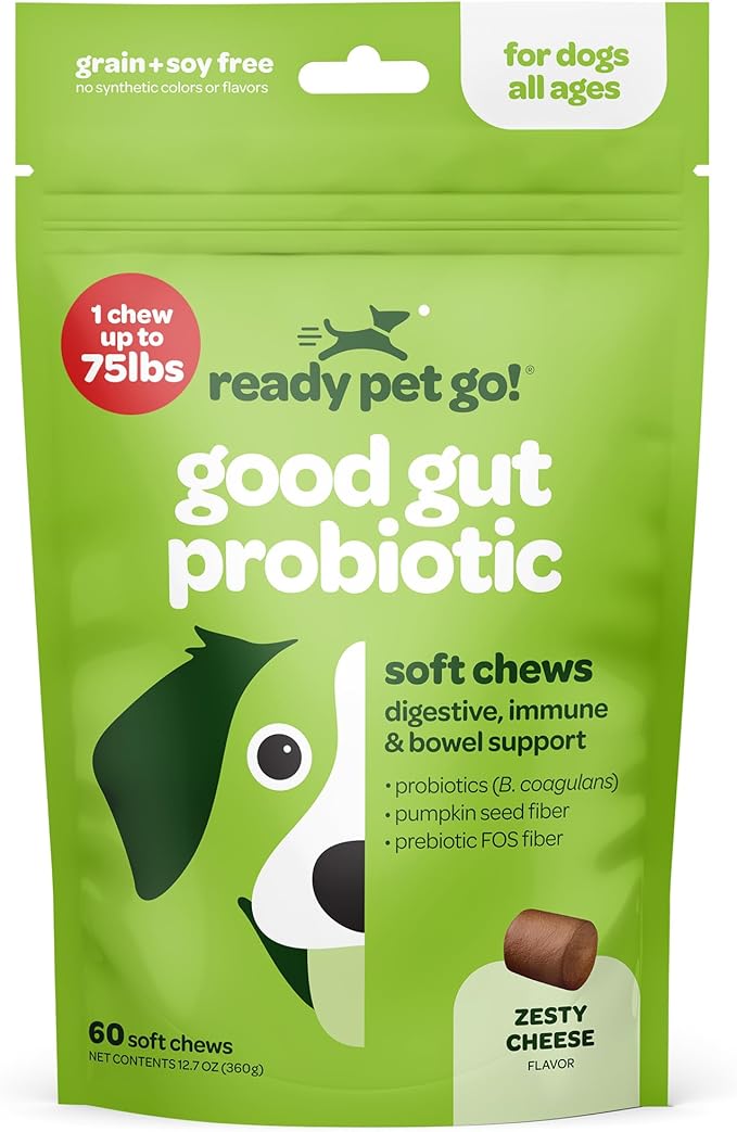 Probiotic Chews for Dogs Gut Health | Tasty Pro and Prebiotics for Dogs Digestive Health Immunity Itchy Skin & Seasonal Allergy Support with Pumpkin Dog Probiotics and Digestive Enzymes | 60 Chews