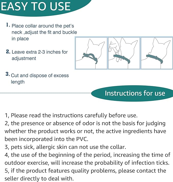 Natural Flea and Tick Collar for Large Dogs - Provides 12-Month Protection, Offers Safe Pest Prevention, Waterproof and Durable - includes Free Flea Comb and Tick Tweezer (27.5 in - 2 Packs)