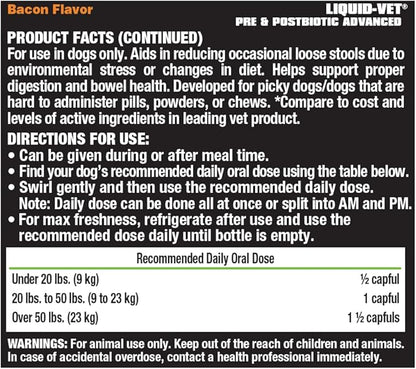 Liquid-Vet K9 Pre & PostBiotic Advanced (Bacon, 8oz/2Pack)