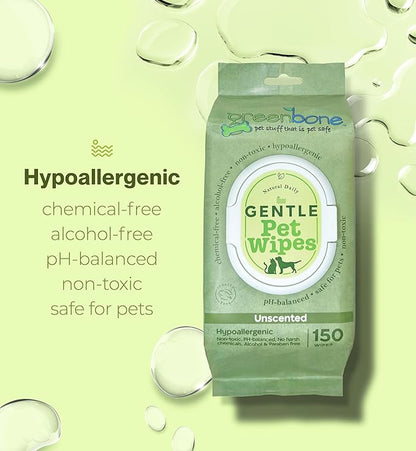 Gentle Pet Wipes Unscented 150 Wipes