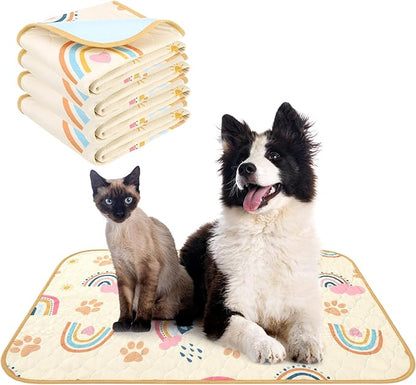 KOOLTAIL Washable Pee Pads for Dogs, 4 Packs 24*36in Reusable Super Absorbent Dog Whelping Training Pads, Crate Pads for Puppy Cages, Nonslip Waterproof Large Dog Mats for Floors Bed Playpen Car Sofa