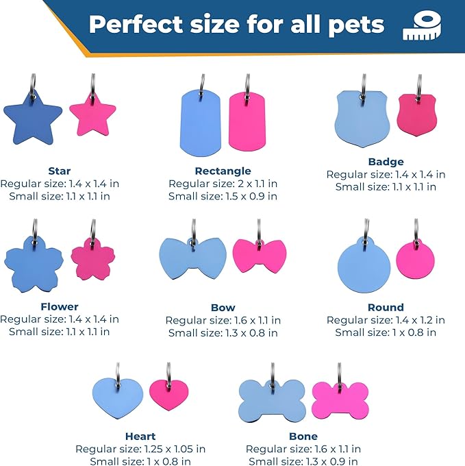 GoTags Dog Tags, Personalized Engraved Dog and Cat ID Tags for Pets, Custom Engraved on Both Sides, Various Shapes Including Bone, Round, Heart, Bow Tie, Star, and Badge (Flower, Small - Pack of 1)