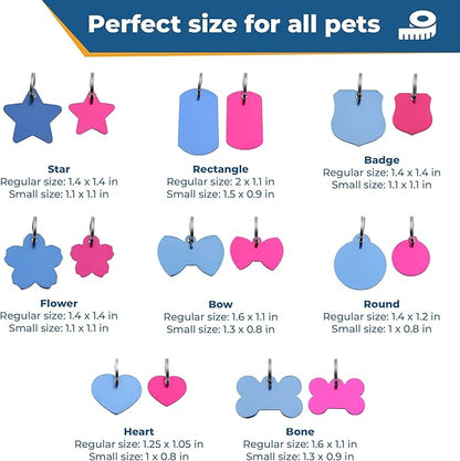 GoTags Dog Tags, Personalized Engraved Dog and Cat ID Tags for Pets, Custom Engraved on Both Sides, Various Shapes Including Bone, Round, Heart, Bow Tie, Star, and Badge (Flower, Small - Pack of 1)