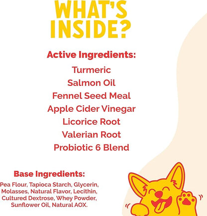 AllerImmune+ LuckyTail Seasonal Allergy Relief Chew for Dogs - Salmon Oil, Tumeric, Apple Cider Vinegar - Dog Probiotic for Itchy Skin - Dog Anti Itch Supplement - 180 Soft Chews