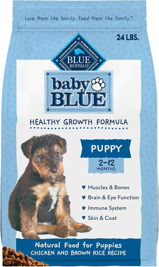 Blue Buffalo Baby Blue Healthy Growth Formula Natural Puppy Dry Dog Food, Chicken and Brown Rice Recipe 24-lb