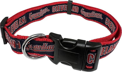 MLB Cleveland Guardians Licensed PET Collar, Medium - Heavy-Duty, Strong, and Durable Dog Collar. Available in 30 Baseball Teams and 4 Sizes