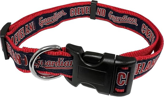 MLB Cleveland Guardians Licensed PET Collar, Large - Heavy-Duty, Strong, and Durable Dog Collar. Available in 30 Baseball Teams and 4 Sizes