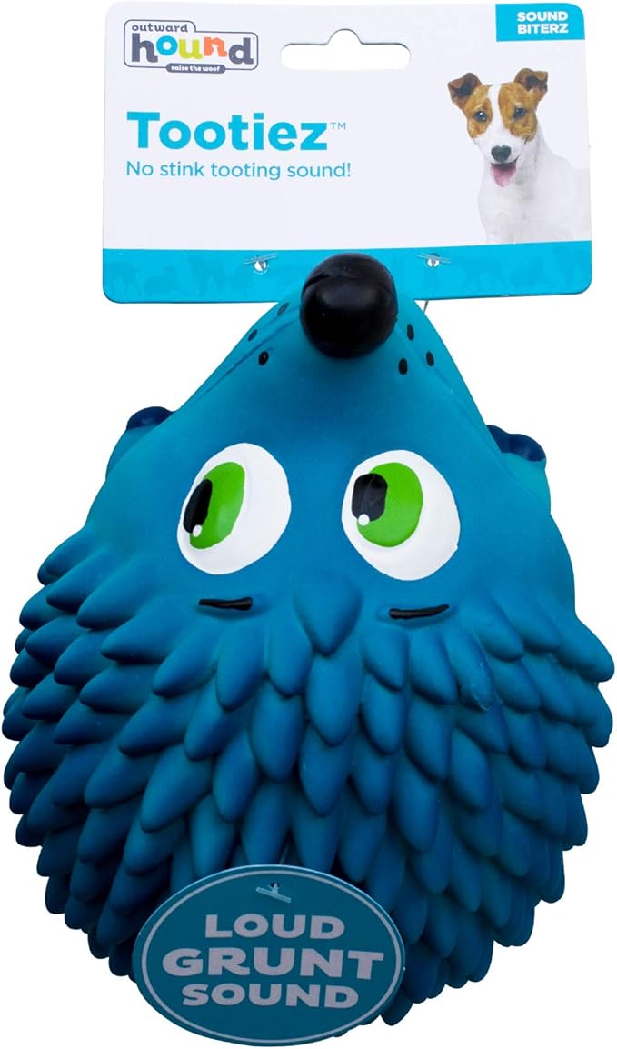 Outward Hound Tootiez Hedgehog Grunting Latex Rubber Dog Toy, Large