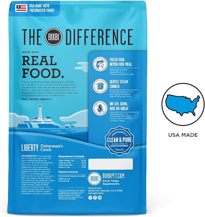 BIXBI Liberty Grain Free Dry Dog Food, Fisherman's Catch, 22 lbs - Fresh Fish, No Fish Meal - Gently Steamed & Cooked - No Soy, Corn, Rice or Wheat for Easy Digestion - USA Made