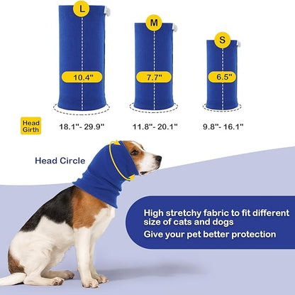 Nanaki Upgraded Dog Calming Hoodie Anxiety Relief, No Shake Ear Wraps for Dog, Soft Dog Hematoma Ear Wrap Anti-slip Dog Head Muffs Ear ProtectIon Dog Head Cover Grooming Force Drying Fireworks Thunder