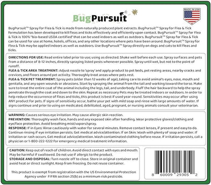 24oz Flea &Tick Spray, Flea and Tick Prevention for Dogs, Cats, Non-Toxic, Safe for Pets & Kids, Flea and Tick Spray for Home, Killer Flea, Tick, Lice, 100% USDA Biobased, Made in USA