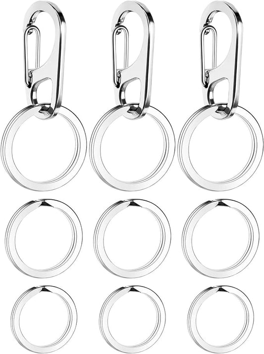 JOVITEC 3 Sets Dog Tag Clip Dog ID Tag with Rings Holder for Dogs and Cats Collars Harnesses