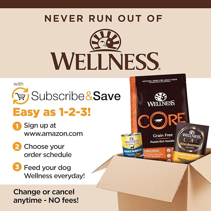 Wellness CORE Grain-Free High-Protein Dry Dog Food, Natural Ingredients, Made in USA with Real Meat, All Breeds, For Adult Dogs (Reduced Fat, 12-Pound Bag)