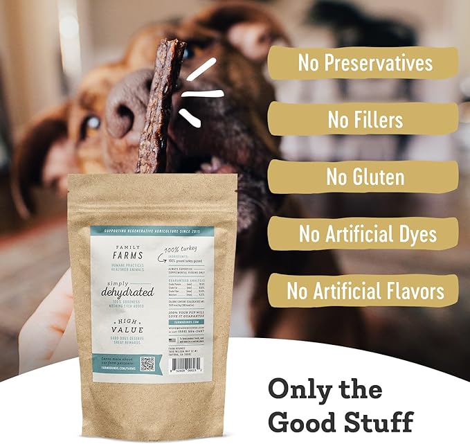 Farm Hounds Premium Turkey Gizzard Sticks, 100% Natural, Pasture-Raised Turkey Treats for Dogs, Dehydrated Dog Protein Treats from Humane Farms, Dog Training Supplies & Essentials, 2-Pack