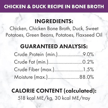 Nutro So Simple Meal Complement Wet Dog Food Chicken and Chicken & Duck Recipes in Bone Broth Variety Pack, 2 oz. Tubs, Pack of 8