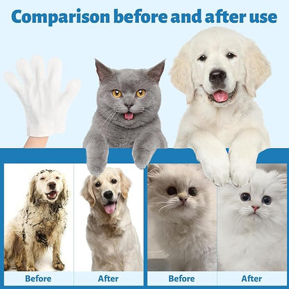 Nexnova™ glove wet wipes for pets dogs and cats, 5 pcs, Cleaning Deodorizing Bathing Hypoallergenic Grooming Unscented