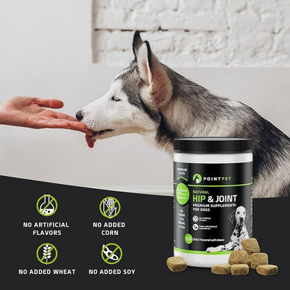 Glucosamine for Dogs - Hip & Joint Supplement - Dog Mobility Soft Chews Vitamin C & E for Hips and Joints, Duck and Pumpkin, Peanut Butter Formula (50 Soft Chews)