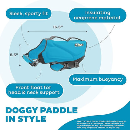 Outward Hound Dawson Swim Blue Dog Life Jacket, XL