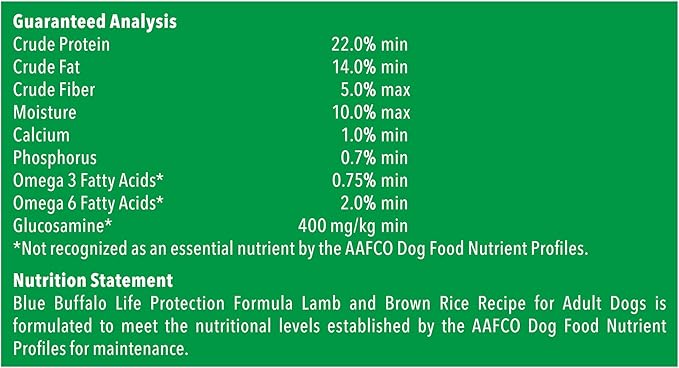 Blue Buffalo Life Protection Formula Natural Adult Dry Dog Food, Lamb and Brown Rice 5-lb Trial Size Bag