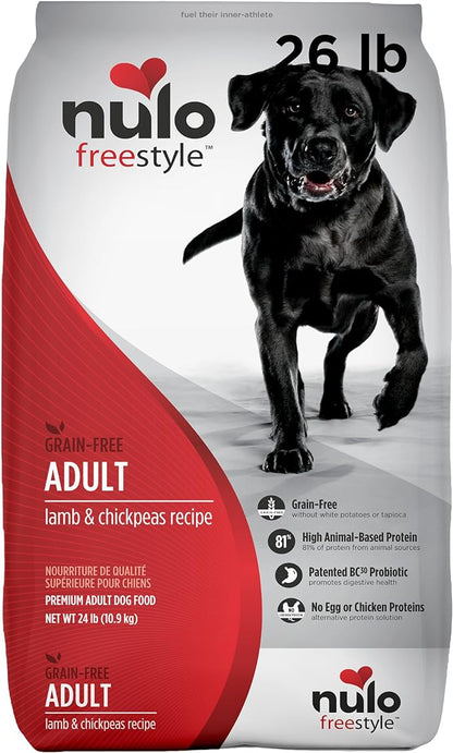 Nulo Freestyle Adult Dog Food, Premium All Natural Grain-Free Dry Small Kibble Dog Food, with BC30 Probiotic for Healthy Digestion, and High Animal-Based Protein with no Chicken or Egg Alternatives