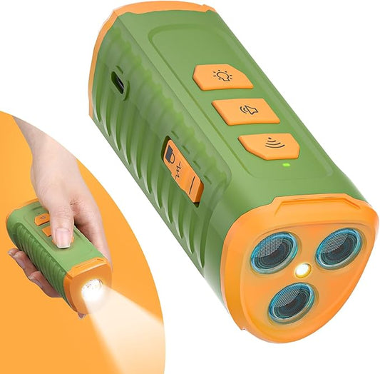 Dog Bark Deterrent Devices, Ultrasonic Anti Barking Device for Dogs, Rechargeable Dog Bark Control Devices 50FT Range with LED Flashlight, Dog Training & Behavior Aids for Indoor Outdoor