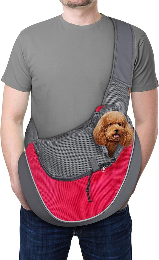 YUDODO Pet Dog Sling Carrier Breathable Mesh Travel Safe Sling Bag Carrier for Dogs Cats