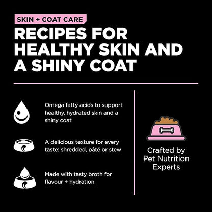 GO! SOLUTIONS Skin + Coat Care Wet Dog Food - Pollock Pâté with Grains - Complete & Balanced Nutrition for All Life Stages, 12.5 oz
