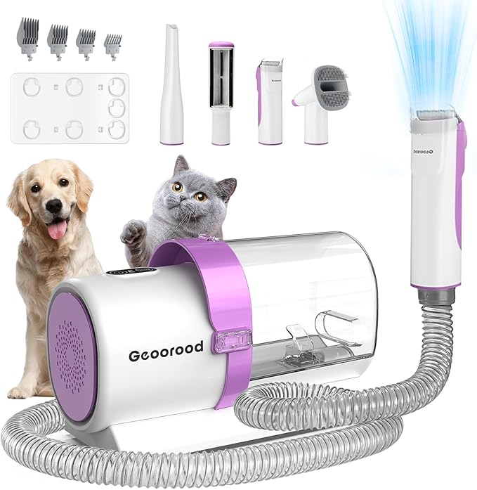 Pet Dog Grooming Vacuum Kit Dog Hair Vacuum for Shedding Grooming with 2.5L Large Capacity Quiet At Home Cleaning