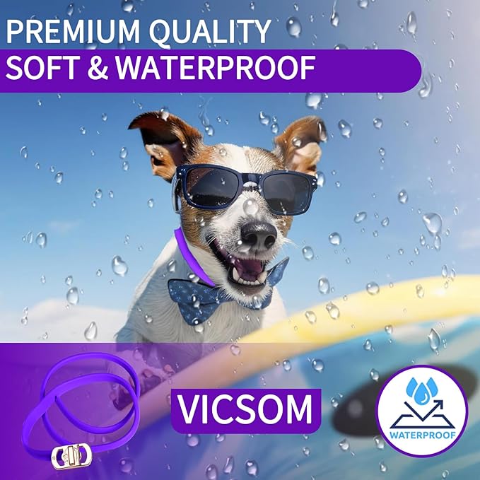 4 Pack Flea Collar for Dogs, Dog Flea and Tick Collar 8 Months Flea and Tick Prevent for Dog, Waterproof Adjustable Dog Flea Collar, Tick and Flea Collar for Large Small Dogs Puppy Flea Collar, Purple