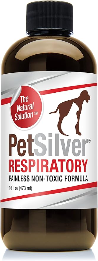 PetSilver Immune Support Supplement, Promotes Respiratory Health in Cats and Dogs, Helps Cough & Allergies, Nebulizer Solution, All Natural Dog Allergy Relief, Patented Chelated Silver, 16 oz