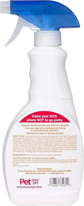 No Pee No Poop Dog Potty Training Spray, 16 Fl Oz – Non-Toxic Dog Spray to Prevent Peeing and Pooping – Natural No Marking Scent Spray - Stops Dogs Peeing Indoors/Outdoors