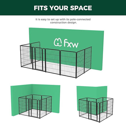 FXW Homeplus Dog Playpen Designed for Indoor Use, 40" Height for Large Dogs, Black│Patented