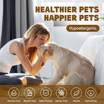 HICC PET Essential Wipes Kit for Dogs & Cats - Hypoallergenic Pet Cleaning Wipes for Teeth, Ears, Eyes, Body - Dog Supplies Cleaning Deodorizing Wipes - Coconut Oil Grooming Wipes for Dogs and Cats