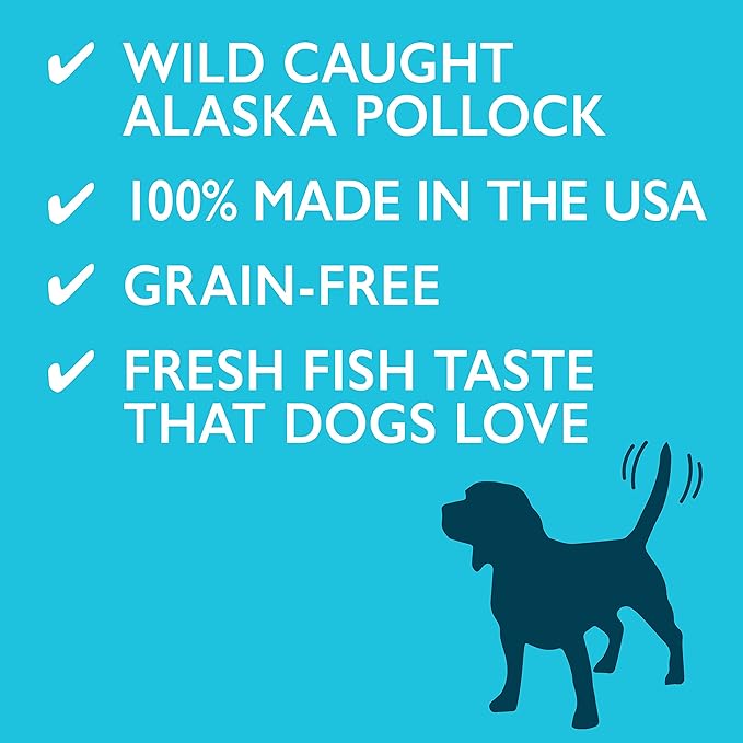 Alaska Naturals Dog Treats, Wild-Caught Pollock Jerky with Omega 3 to Support Healthy Skin & Shiny Coat, Gluten Free, Grain Free Training & Rewarding Dogs Treat, 4 oz