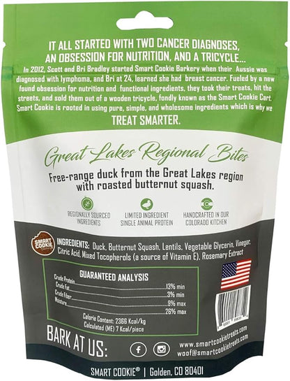 All Natural Dog Treats - Duck & Squash - Training Treats for Dogs with Allergies or Sensitive Stomachs - Soft Dog Treats, Grain Free Dog Treats, Chewy, Human-Grade, Made in USA - 5oz Bag