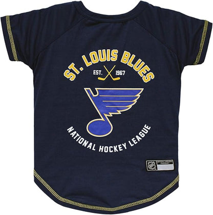 Pets First NHL St.Louis Blues Tee Shirt for Dogs & Cats, Small. - are You A Hockey Fan? Let Your Pet Be an NHL Fan Too!