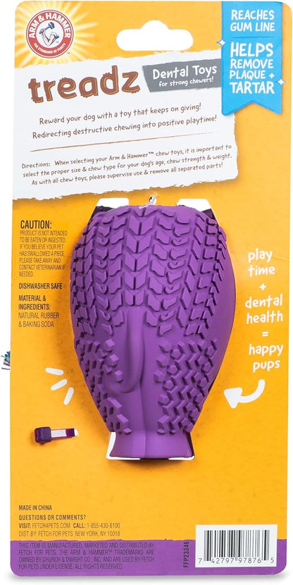 Arm & Hammer for Pets Super Treadz Large Elephant Dental Chew Toy for Dogs - Dog Dental Toys Help Reduce Plaque & Tartar Buildup without Brushing - Safe for Dogs up to 35 Lbs