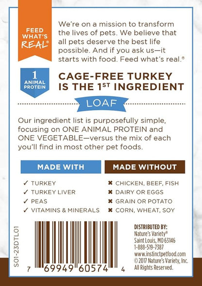Instinct Limited Ingredient Diet Grain Free Real Turkey Recipe Natural Wet Canned Dog Food, 13.2 oz. Cans (Count of 6) Pack of 1