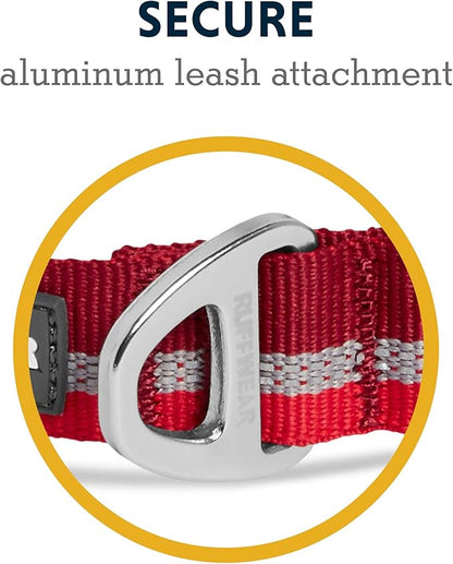 Ruffwear, Crag Dog Collar, Reflective and Comfortable Collar for Everyday Use, Cindercone Red, 11"-14"