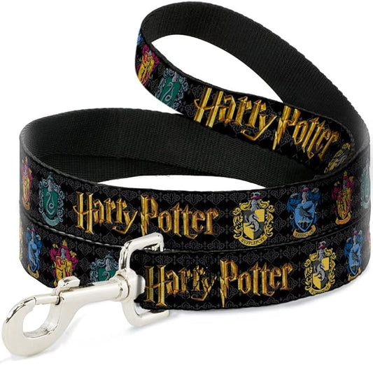 Dog Leash Harry Potter Hufflepuff Ravenclaw Gryffindor Slytherin Black 6 Feet Long 1.5 Inch Wide