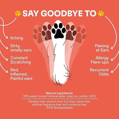 WATERLESS SHAMPOO WIPES for PAWS and SPOT CLEANING, CLEAN, DEODORIZE and SOOTHE SNOUT, WRINKLES, FACE for PETS, 60 CT