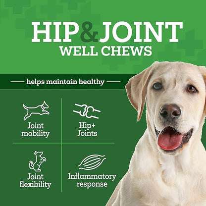 Well Chews | Soft Chew Supplements for Dogs | 60 Count | Made in USA (Hip + Joint)
